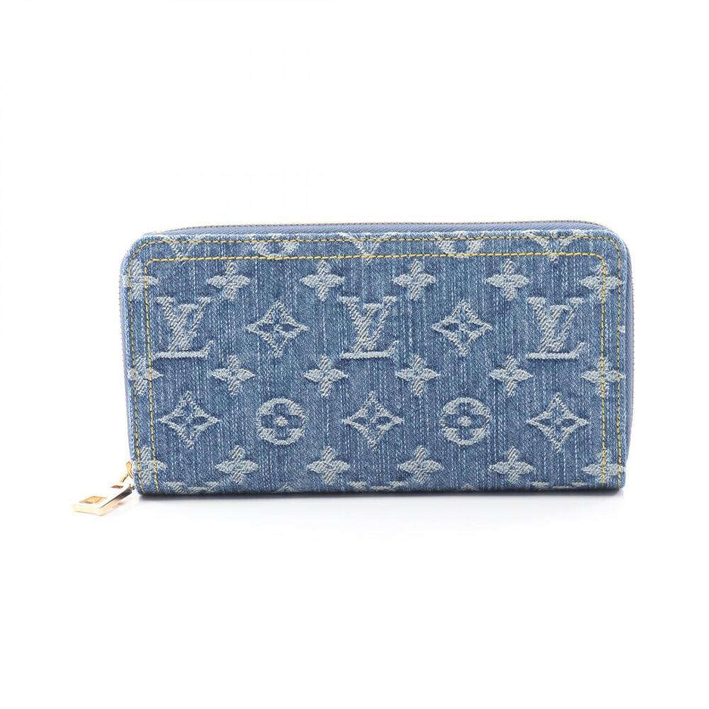 Louis Vuitton Zippy Wallet Round Long Denim Monogram Blue